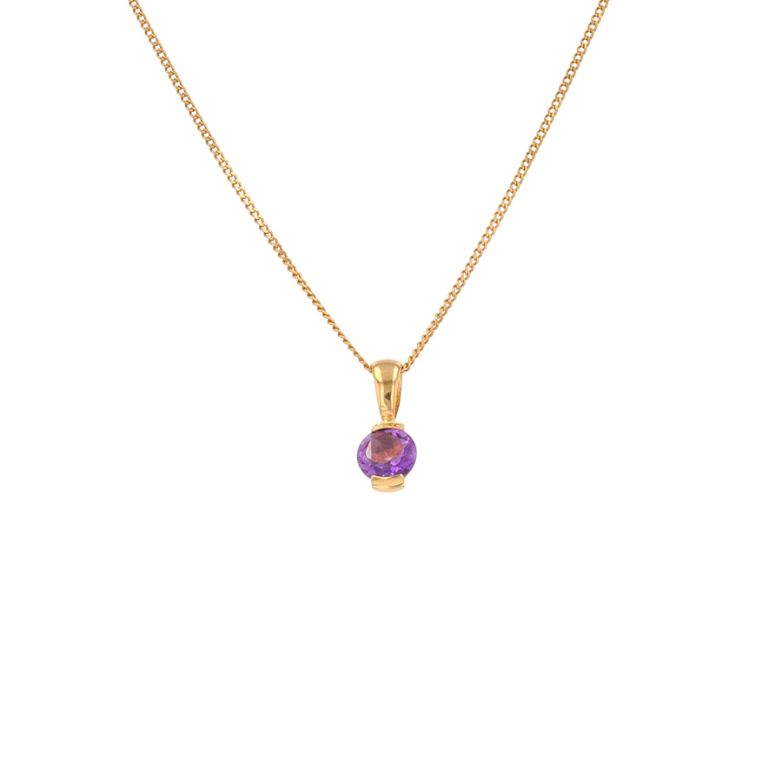 Collier améthyste 0.50 carat or jaune 2.97g Comme neuf -  reconditionné disponible sur Gemme Les Bijoux